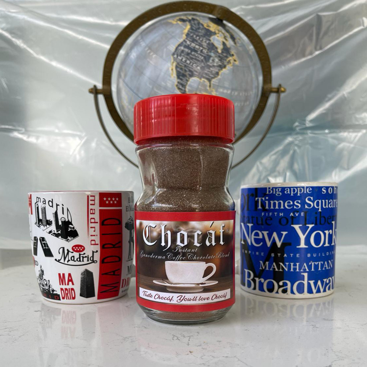 Chocaf ingredients include instant coffee, chocolate and Ganoderma lucidum